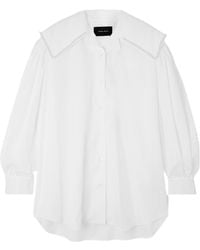 Simone Rocha - Faux Pearl-Embellished Cotton-Poplin Shirt - Lyst