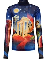 CASABLANCA - Graphic Printed High-Neck Top - Lyst