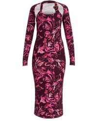 Versace Jeans Couture - Couture Barocco Print Midi Dress - Lyst