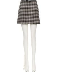 Valentino - Gingham Bow Detailed Mini Skirt - Lyst