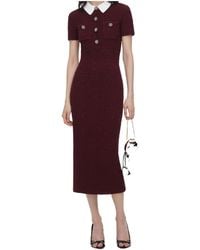 Self-Portrait - Sequin-Embellished Bouclé-Knit Midi Dress - Lyst