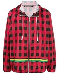 Palm Angels - Check-Print Logo-Print Jacket - Lyst