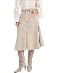 Brunello Cucinelli - Five-Pocket Midi Skirt - Lyst