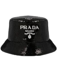 Prada - Sequins Logo Bucket Hat - Lyst