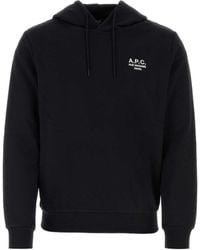A.P.C. - Logo Embroidered Drawstring Hoodie - Lyst