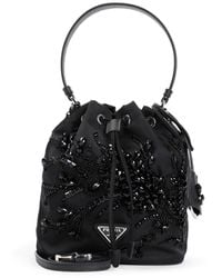 Prada - Re-Nylon Logo Plaque Bucket Bag - Lyst