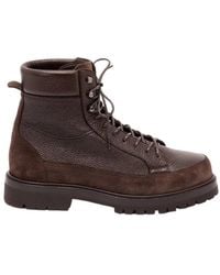 Brunello Cucinelli - Round Toe Ankle Boots - Lyst