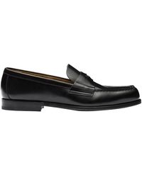 Prada - Logo-Triangle Slip-On Penny Loafers - Lyst