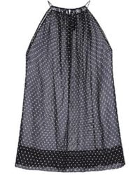 Nili Lotan - Nikki Halterneck Polka-Dot Silk Top - Lyst