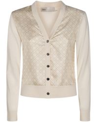 Tory Burch - V-Neck Knitted Cardigan - Lyst