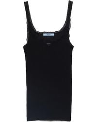 Prada - Ribbed Cotton Top - Lyst