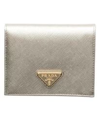 Prada - Small Saffiano Leather Wallet - Lyst