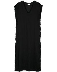 P.A.R.O.S.H. - Frayed Linen Midi Dress - Lyst