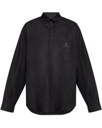 Balenciaga - Bb Logo Embroidered Long-Sleeved Shirt - Lyst