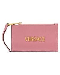 Versace - Logo-Lettering Zipped Wallet - Lyst