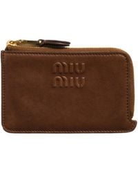 Miu Miu - Nappa Leather Envelope Card Holder - Lyst