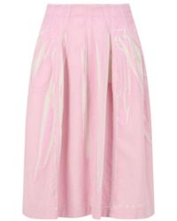 Marni - Screen-Printed Denim Flared Skirt - Lyst
