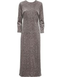 Peserico - Sequined Long Sleeved Midi Dress - Lyst