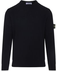 Stone Island - Logo Patch Crewneck Jumper - Lyst