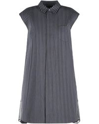 Sacai - Striped Pleated Dress - Lyst