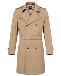 BOSS - Double-Breasted Trench Coat - Lyst