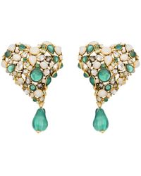 Saint Laurent - Heart-Shaped Earrings - Lyst