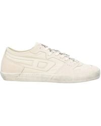 DIESEL - Ivory Sneakers Polyester, Leather - Lyst