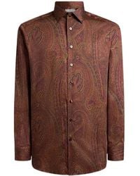 Etro - Cotton Satin Shirt With Arnica Motif - Lyst
