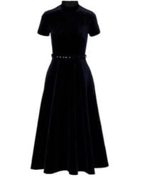 Emilia Wickstead - Camilla Cotton Velvet Midi Dress - Lyst