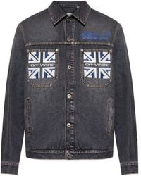 Off-White c/o Virgil Abloh - Logo Printed Button-Up Denim Jacket - Lyst
