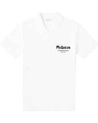 McQueen - Graffiti Logo Printed Polo Shirt - Lyst