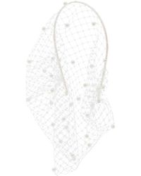 Jennifer Behr - Violette Pearl-Embellished Veil Headband - Lyst