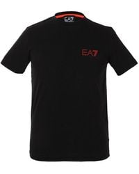 EA7 - Logo Round-Necked T-Shirt - Lyst