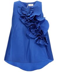 P.A.R.O.S.H. - Elegant Pimpy Ruffle Top - Lyst