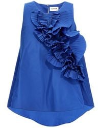 P.A.R.O.S.H. - Elegant Pimpy Ruffle Top - Lyst