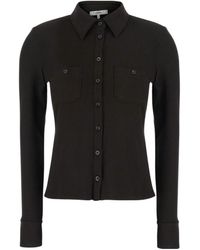 FRAME - Ribbed Pocket Knitted Top - Lyst