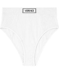 Versace - High-Waist Logo-Waistband Briefs - Lyst
