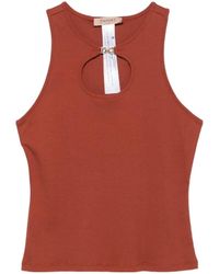 Twinset - Logo Ribbed Top - Lyst