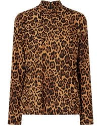 Anna Sui - Leopard-Print Turtleneck Sweater - Lyst