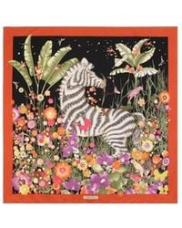 Ferragamo - Printed Square Silk Scarf - Lyst