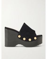 Gianvito Rossi - Ardèa 60 Studded Suede Platform Wedge Mules - Lyst