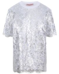 Valentino - Blossom Macramé T-Shirt - Lyst