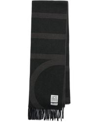 TOTEME - Totême Monogram Jacquard Fringed-Edge Scarf - Lyst