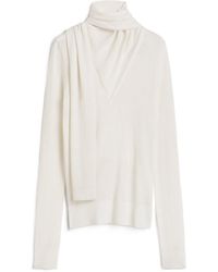 TOTEME - Totême Scarf Detailed Long-Sleeve Sweater - Lyst