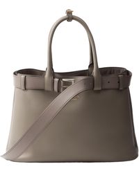 Prada - Buckle Large Leather Handbag With Belt - Lyst