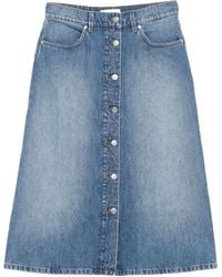 Stella McCartney - Button-Front Denim Skirt - Lyst