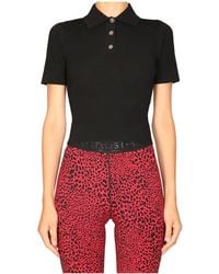 MICHAEL Michael Kors - Buttoned Rib Knit Polo Top - Lyst
