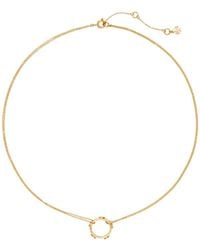 Tory Burch - Miller Stud Circle Pendant Necklace - Lyst