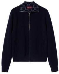 Gucci - Knit Double Wool Zip Jacket - Lyst