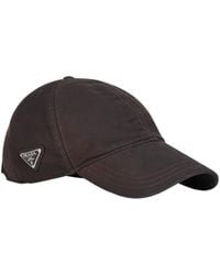 Prada - Logo Plaque Curved Peak Baseball Cap - Lyst